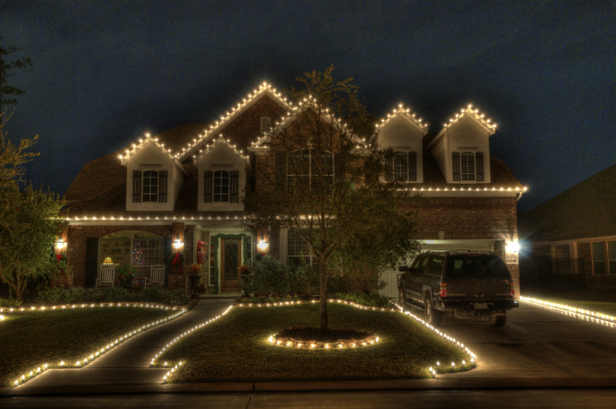 An image of a well-lit house 